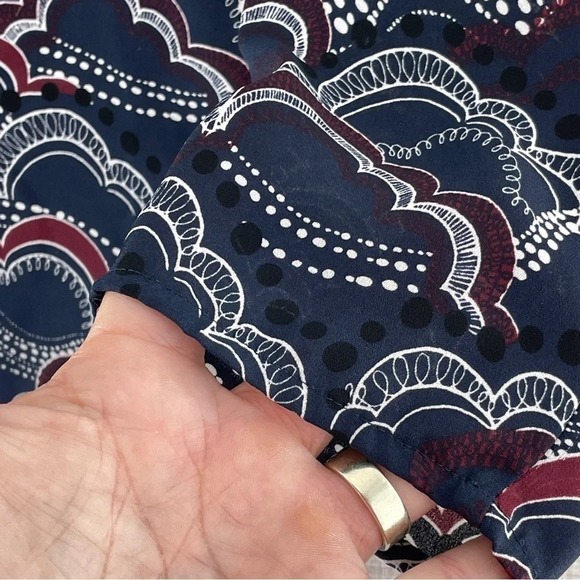 Express 3/4 sleeve 1/2 zip crew neck chiffon blouse women's XS. 9200 - Picture 3 of 9